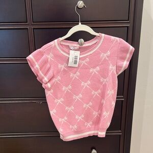 Charming Pink Bow Pattern Sweater